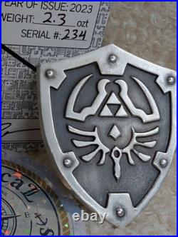 Zelda Link Hyrule Shield? 2.3 oz. 999 Fine Silver? Leo Messi Hand Poured