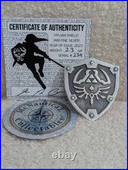 Zelda Link Hyrule Shield? 2.3 oz. 999 Fine Silver? Leo Messi Hand Poured