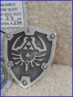 Zelda Link Hyrule Shield? 2.3 oz. 999 Fine Silver? Leo Messi Hand Poured