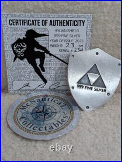 Zelda Link Hyrule Shield? 2.3 oz. 999 Fine Silver? Leo Messi Hand Poured