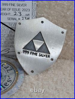 Zelda Link Hyrule Shield? 2.3 oz. 999 Fine Silver? Leo Messi Hand Poured